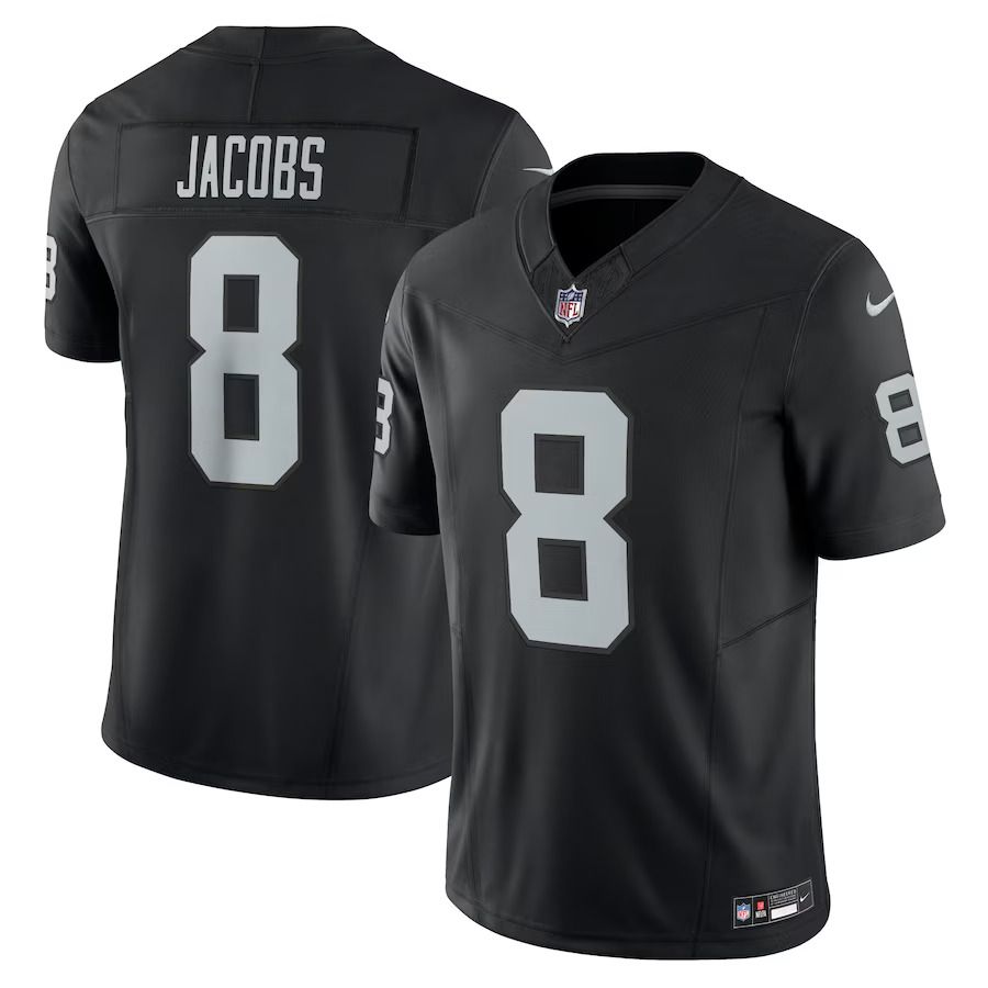 Men Las Vegas Raiders 8 Josh Jacobs Nike Black Vapor F.U.S.E. Limited NFL Jersey